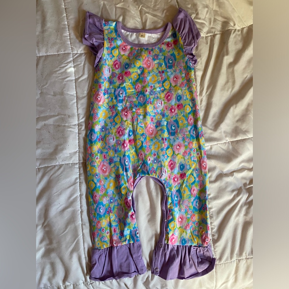 Colorful Floral Baby Romper